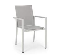 SEDIA POLTRONA KONNOR RASTIN IN ALLUMINIO IMPILABILE GIARDINO VERANDA PISCINA