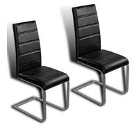 Sedia Cantilever Sala da Pranzo Cucina 2er Set Inclinabile Nero