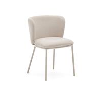 Sedia Ciselia in ciniglia beige e acciaio beige FSC Mix Credit