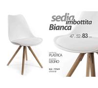 SEDIA CLASSICA 475283 CM SEDUTA IN PLASTICA BIANCA IMBOTTITA IGI-737619