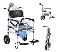 Sedia Commode Regolabile in Altezza, Sedia Commode su Ruote, Sgabello Mobile Pieghevole per Doccia, Sedile Ergonomico per Anziani e Disabili, JYLSSKUK