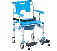 Sedia Comoda Con Ruote, Sgabello Da Bagno Portatile Con Secchio Rimovibile, Sedia Comoda Con Doccia Da Comodino Per Anziani E Persone Con Disabilità