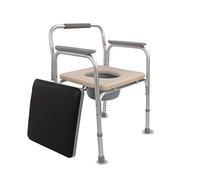 Sedia Comoda da Comodino, Sedia da Toilette, Sedile da Comodino, Altezza reabile, Sgabello da Bagno per Donne Incinte, con Cuscino Imbottito e corrimano Antiscivolo