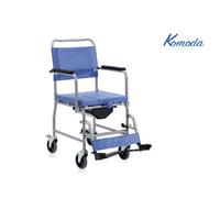 Sedia comoda in acciaio verniciato Moretti 4 ruote piroettanti wc estraibile