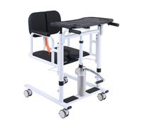 Sedia comoda multifunzionale for pazienti domestici, sedia for trasferimento di sollevamento for anziani, sedia a rotelle portatile 4 in 1 for il sollevamento dei pazienti, sedile diviso a 180°(Black)