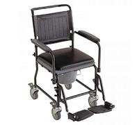 SEDIA COMODA PER ANZIANI - BRACCIOLI RIBALTABILI - 4 RUOTE - Cascata