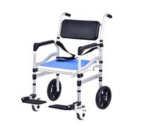 Sedia Comoda Per Anziani con Ruote,Sedia WC Pieghevole Sedia da Doccia Sedia Mobile Bagno Sedia Comoda WC Rotelle in Alluminio,Sedia da Trasporto a Rotelle Altezza Regolabile per Pazienti (A)