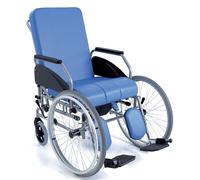 Sedia Comoda per Anziani Reclinabile 46 cm a Telaio Rigido con Ruote Grandi Ante