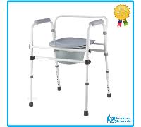 Sedia Comoda WC 3 in 1 con Braccioli Regolabile in Altezza Multifunzione