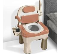 Sedia Comoda WC Mobile Portatile per Adulti Sedile Comodo da Comodino con Maniglie Supporto Robusto Antiscivolo Sedia Comoda da Comodino per Anziani e Persone con disabilità