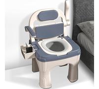 Sedia Comoda WC Mobile Portatile per Adulti Sedile Comodo da Comodino con Maniglie Supporto Robusto Antiscivolo Sedia Comoda da Comodino per Anziani e Persone con disabilità