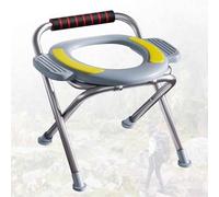 Sedia Comoda WC Per Anziani, Sedia WC con Corrimano, Sedia da Toilette Pieghevole for Lunghi Viaggi In Macchina, Cantieri, Pesca