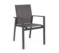 Sedia con Bracci in alluminio Crozet Dark Antracite SJ61 arredo esterno Bizzotto