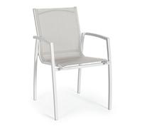 Sedia con bracci in alluminio da esterno mod. Hilla Bianco Cloud LD30 YES