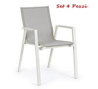Sedia con bracci Krion Lunar Bizzotto sedie da esterno in alluminio Set 4 pezzi