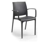 SEDIA IN POLIPROPILENE 'VOLGA ARMCHAIR' grafite