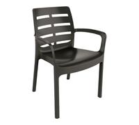 Sedia con braccioli in polipropilene impilabile per esterno 61x56xH82 cm