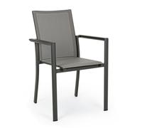 BIZZOTTO Sedia con braccioli Antracite Beige Konnor 56,2x60x h88 cm