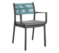 Sedia con braccioli polipropilene, poliestere ALVIN Antracite e Avio 0650011