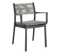 Sedia con braccioli polipropilene, poliestere ALVIN Antracite e Grigio chiaro 0650010