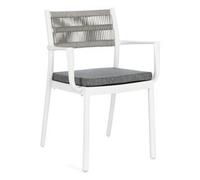 Sedia con braccioli polipropilene, poliestere ALVIN Bianco e Grigio chiaro 0650007