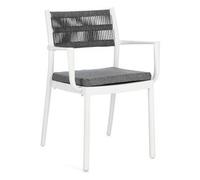 Sedia con braccioli polipropilene, poliestere ALVIN Bianco e Grigio scuro 0650008