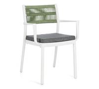 Sedia con braccioli polipropilene, poliestere ALVIN Bianco e Verde 0650006