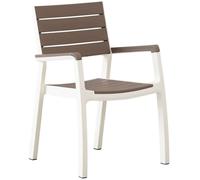 Keter Harmony Armchair sedia da esterno Pranzo Seduta rigida Schienale rigido Cappuccino, Bianco