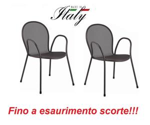 SEDIA CON BRACCIOLI RONDA ART. 116 COLORE GRIGIO ANTICO MARCHIO EMU - 2 PEZZI