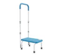 Sedia con maniglia, sgabello per adulti e anziani, scala domestica | Scala da cucina, altezza regolabile da 85,6 a 95,6 cm, fino a 136 kg, per camera da letto, bagno, soggiorno