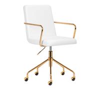 Sedia con ruote e struttura dorata | Mod. ELLY (bianco)