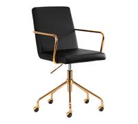 Sedia con ruote e struttura dorata | Mod. ELLY (nero)