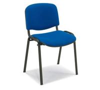 SEDIA CONFERENZA/VISITATORE RIVESTITA IN TESSUTO 4 GAMBE UFFICIO SCRIVANIA (BLU)