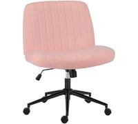 Sedia Criss Cross con ruote, ergonomica e senza braccioli, comoda seduta da toeletta girevole, ampio supporto posteriore e altezza regolabile, per casa, ufficio, camera da letto, computer, gioco