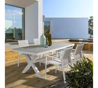 Sedia Crozet con Braccioli Bianca - Sedia da Esterno Moderna Bizzotto