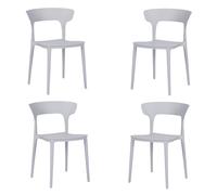 Sedia cucina moderna impilabile per interni ed esterni 4 sedie Grigio - LIAM