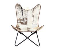 Sedia Da Appoggio Art Deco PARRYS LEATHER WORLD In Ferro, Marrone/Bianco, 1 Pz