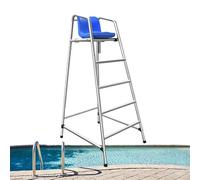 Sedia da bagnino, in acciaio inox, sgabello da osservazione extra alto staccabile per competizioni, altezza 119/180,3 cm, sedia a scala per arbitro per piscina