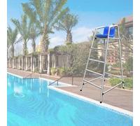 Sedia da bagnino rialzata resistente, struttura in acciaio inox, supporta 299,4 kg, ideale per il monitoraggio della sicurezza di piscina, spiaggia, lago