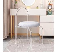 Sedia da bagno in acrilico trasparente con cuscino in velluto impilabile moderna sedia da pranzo per sala da trucco camera da letto soggiorno ufficio sedia laterale in acrilico trasparente