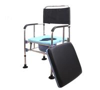 Sedia da bagno per anziani, regolabile in altezza, antiscivolo, comoda, con letto rimovibile, portatile, pieghevole, per persone con disabilità (F)