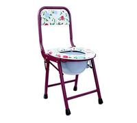 Sedia da bagno pieghevole resistente, con paraspruzzi, design impermeabile, utilizzabile sopra il WC, secchio e coperchio facili da pulire (fiore rosso)