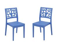 Sedia da bar cucina in polipropilene impilabile TETI Azzurro Set 2