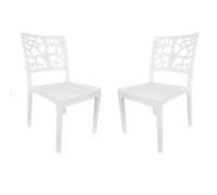 Sedia da bar cucina in polipropilene impilabile TETI Bianco Set 2