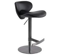 Sedia Da Bar Girevole Regolabile, Sgabelli Da Bar Moderni Di Altezza Del Bancone Con Schienale E Poggiapiedi Rivestiti In Ecopelle Cucina, Bar, Sala Da Pranzo(nero,1PCS)