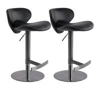 Sedia Da Bar Girevole Regolabile, Sgabelli Da Bar Moderni Di Altezza Del Bancone Con Schienale E Poggiapiedi Rivestiti In Ecopelle Cucina, Bar, Sala Da Pranzo(nero,2PCS)