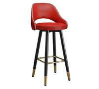 Sedia da bar moderna con sedia da bar in pelle con schienale curvo, poggiapiedi in metallo e piedini in ottone. Controsgabello, portata 440 libbre, sgabello alto girevole affidabile per godersi la