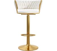 Sedia da bar per il periotto hotel sedia ascensore della scrivania con sedie di velluto posteriore cuscino cusciato sedie da bar sgabelli alti con poggiapiedi (dimensioni: 45-60 cm, colore: bianco)