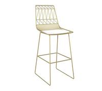 Sedia da Bar Seggiolone Materiale Metallico Tavolo per Il Tempo Libero e Sedia con Schienale Senza braccioli Innovativa casa Semplice Bar Ristorante Sala Studio 1 Pack Oro