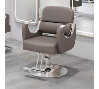 Sedia da barbiere girevole a 360°, sgabello idraulico regolabile in altezza con poggiapiedi, per tatuaggi e shampoo spa, peso massimo 52 x 82-90 cm, grigio